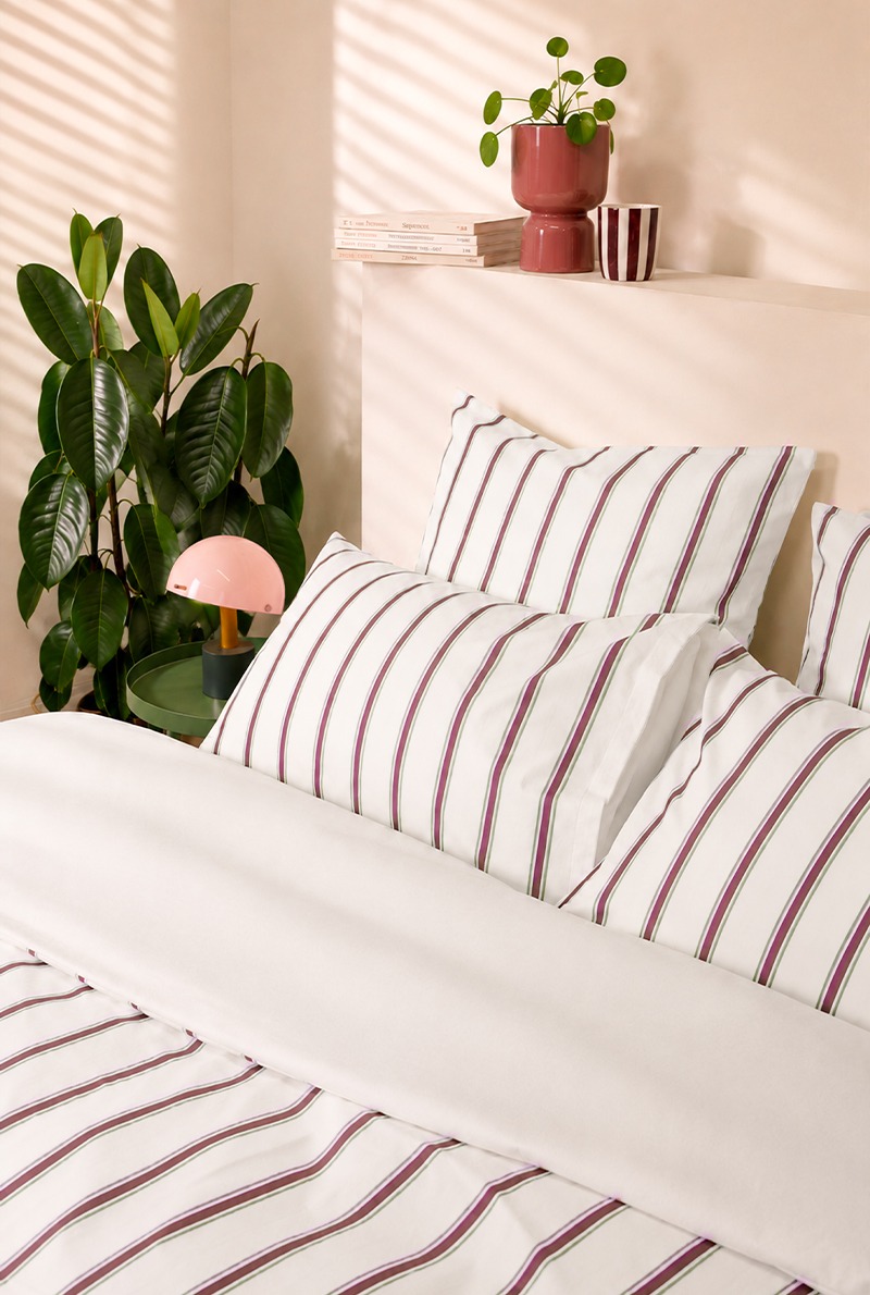 a demain parure rayure bicolore percale zoom z1 4 A demain - Parure en percale de coton biologique La Rayure Bicolore