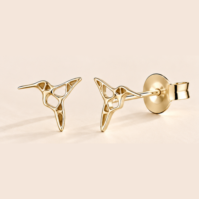 Annah Cruz Bijoux - Puce d'oreilles colibri Or jaune