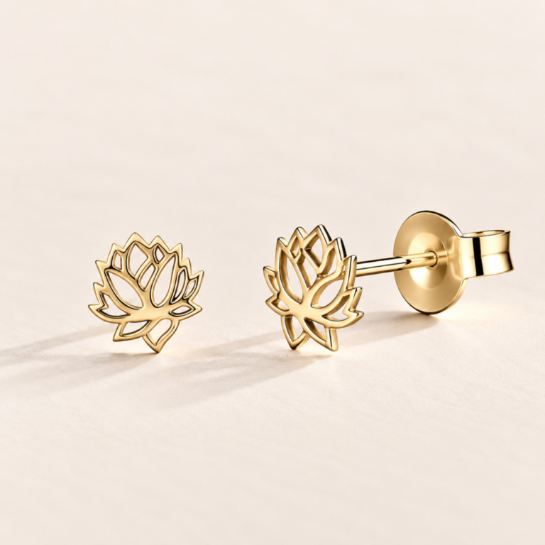 Annah Cruz Bijoux - Puce d'oreilles Lotus Or jaune