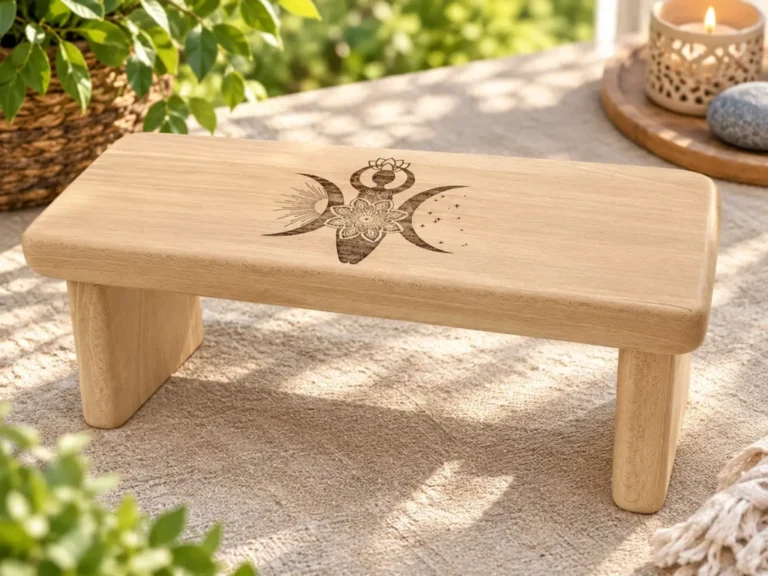 Sève et Copeaux - Banc de méditation - avec gravure laser sur mesure – composition Sève et Copeaux d'après vos envies