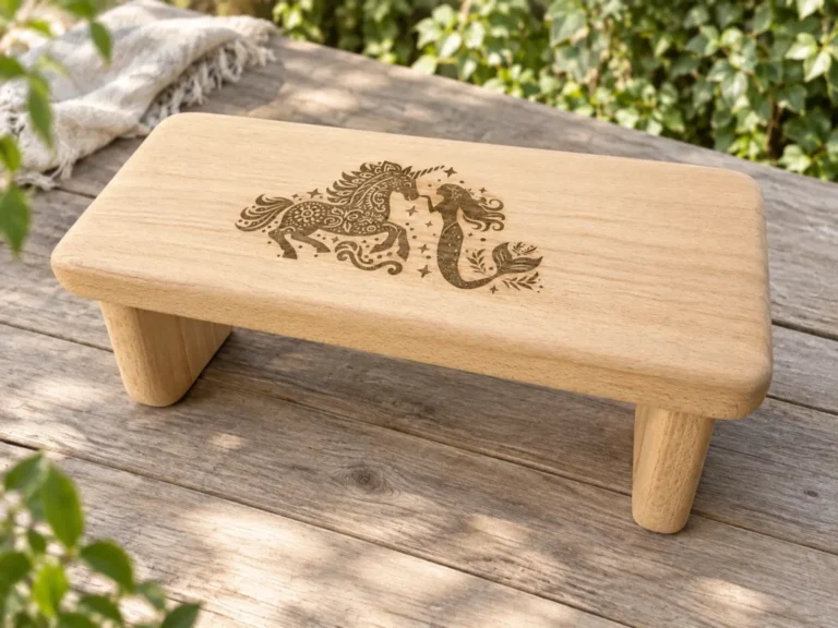 Sève et Copeaux - Banc de méditation - avec gravure laser sur mesure – composition Sève et Copeaux d'après vos envies