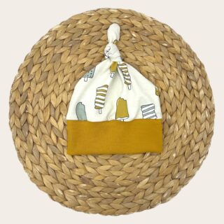 Bonnet évolutif avec noeud Anika par la marque Les Mômes des Dômes Les Mômes des Dômes - Bonnet évolutif avec noeud Anika