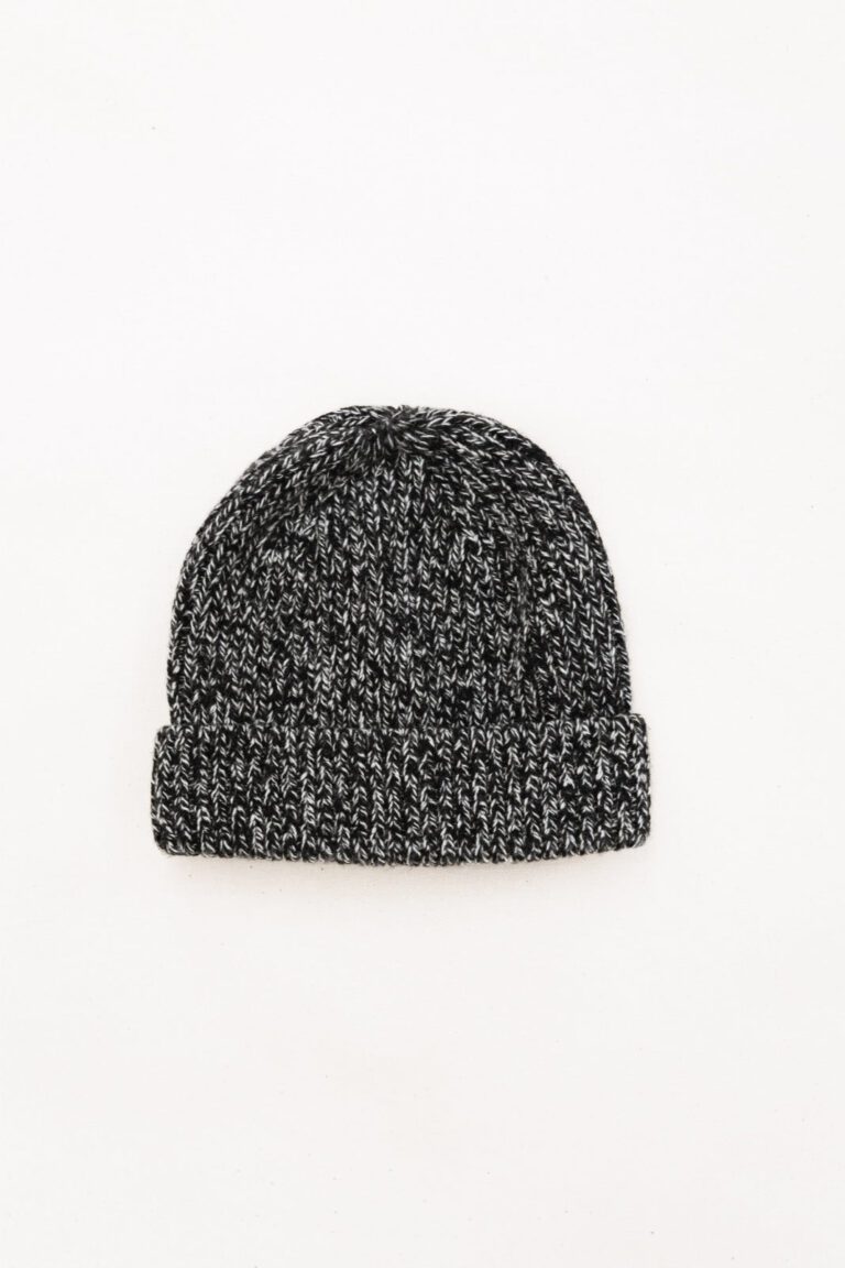 90% Laine 10% Cachemire - Bonnet Cashmond Black&White – Taille Unique