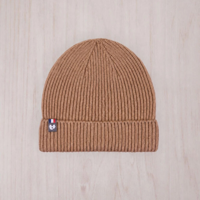 PALÂBA - Bonnet laine mérinos homme – Camel Aubrac – Taille unique