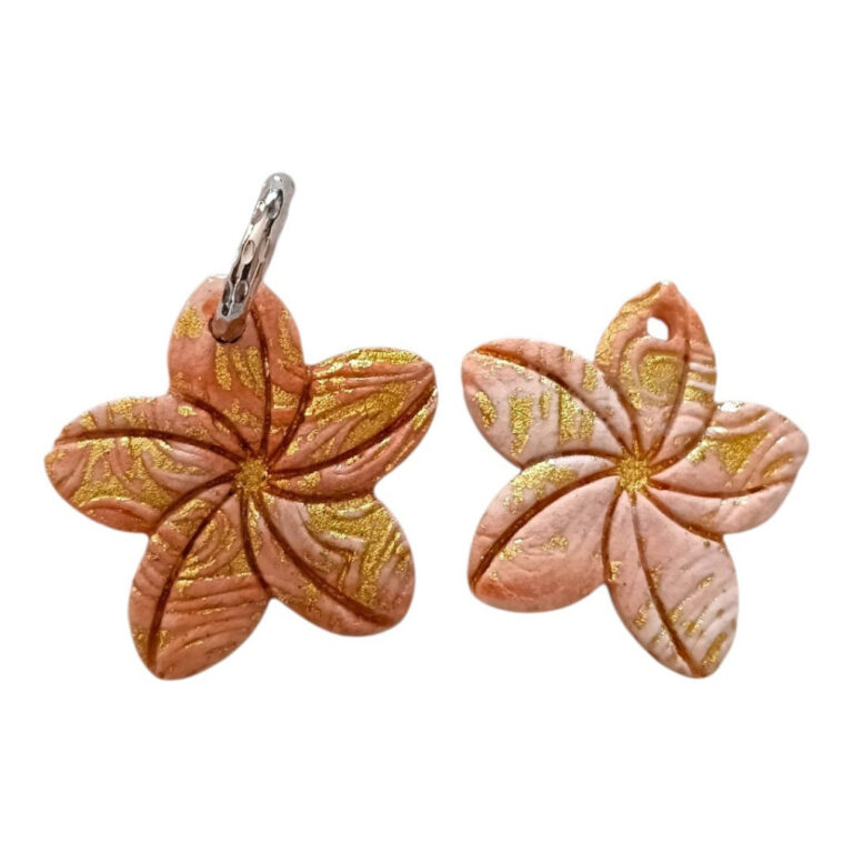 L’Atelier de Patricia - Boucles d'oreilles interchangeable argile – Saumon doré