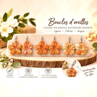 Boucles d’oreilles interchangeable argile par la marque L’atelier de Patricia L’atelier de Patricia - Boucles d’oreilles interchangeable argile