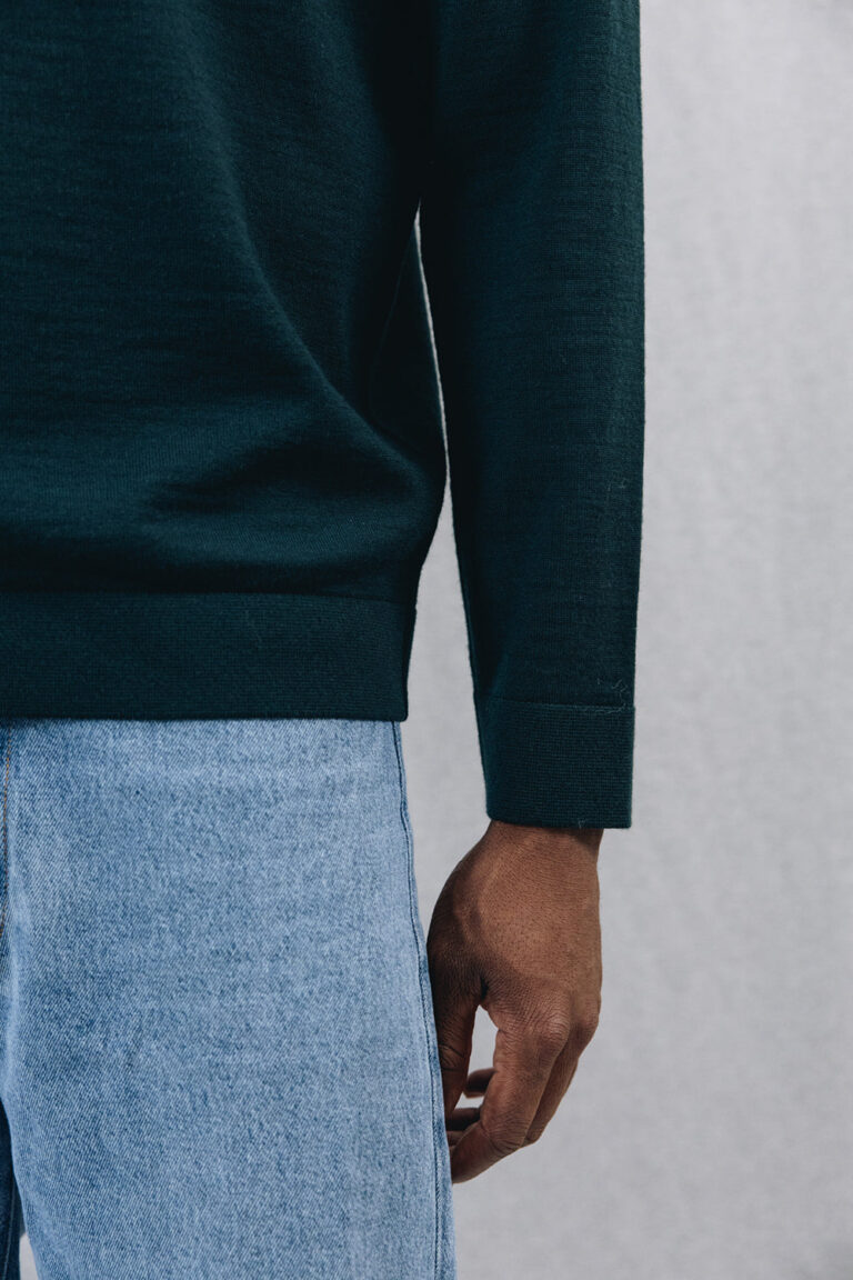 100% Laine Mérinos Extrafine - Polo LAGO Forest – XL