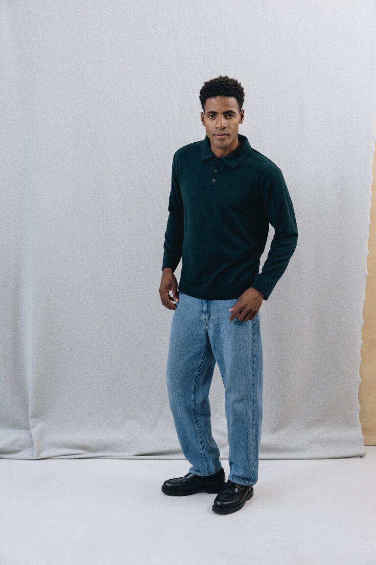 100% Laine Mérinos Extrafine - Polo LAGO Forest – XL