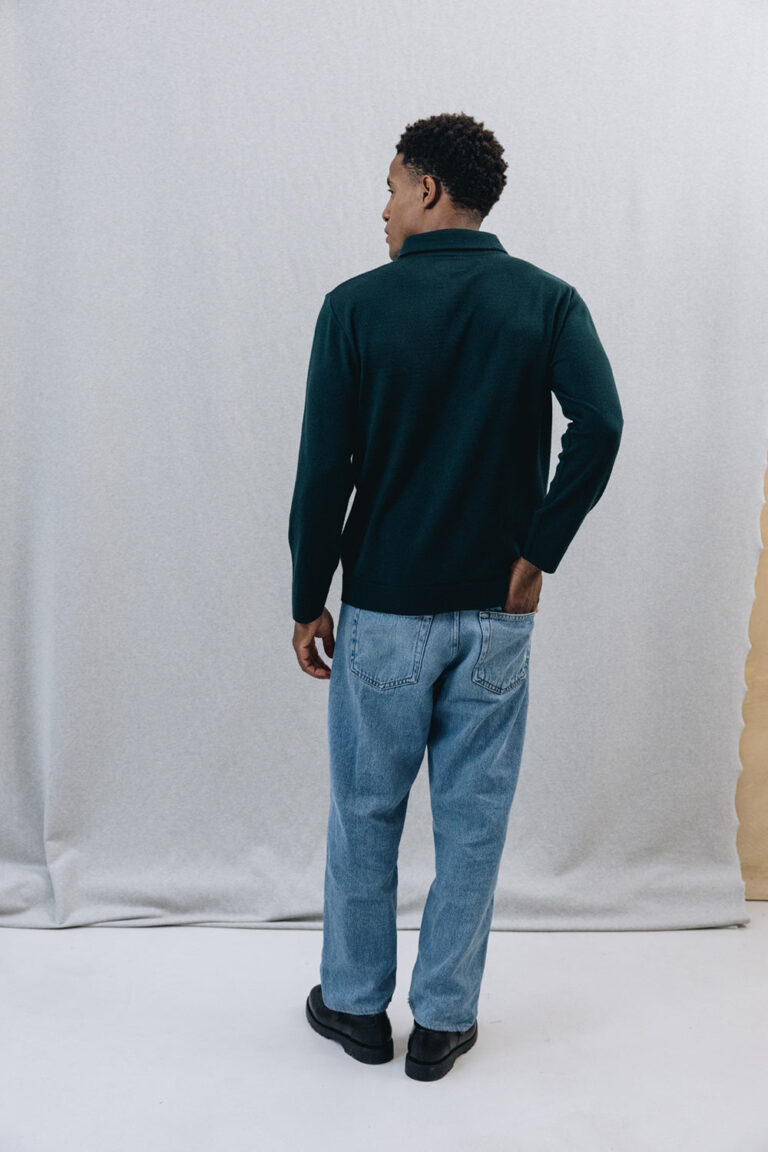 100% Laine Mérinos Extrafine - Polo LAGO Forest – XL
