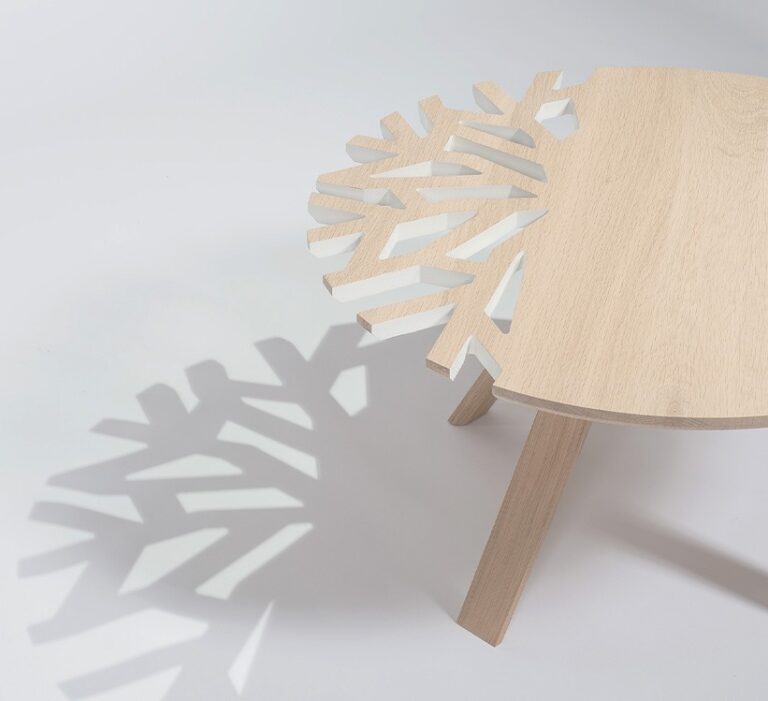 Drugeot.com - Table basse CANOPÉE – blanc-nacre