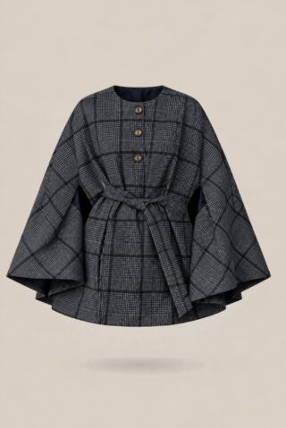 Cape SEINE tartan par la marque La Pièce Paris La Pièce Paris - Cape SEINE tartan