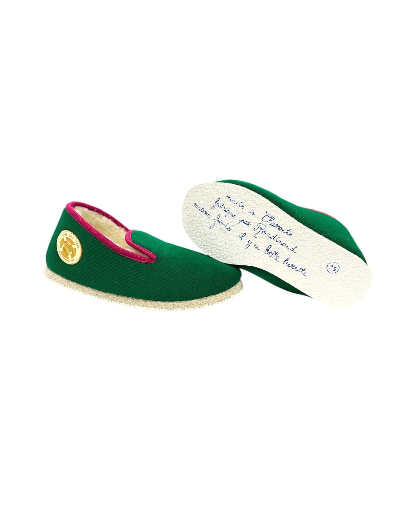 charentaises soazig vert vif bordure fuschia 35 2741358 Rondinaud - Charentaises "Soazig" Vert Vif bordure Fuschia – 36