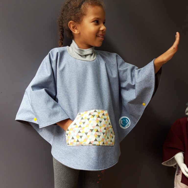 les Mômes des Dômes - CHO poche Gris - Poncho – 6 mois - 4 ans