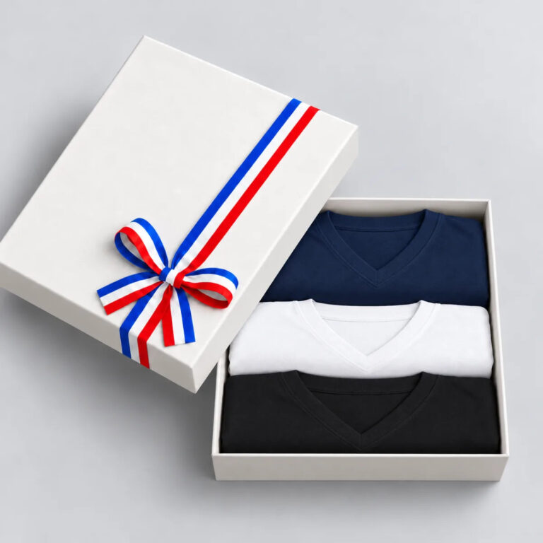 PALÂBA - Coffret cadeau homme : 3 t-shirts col V marine