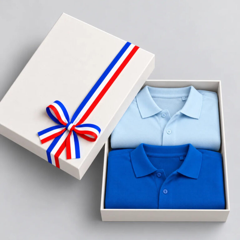 PALÂBA - Coffret polo homme : duo bleu ciel et bleu roi – XL