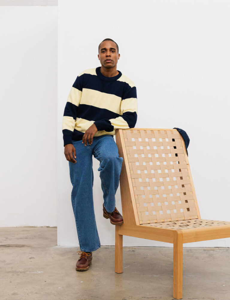 col rond bisoc coton rayures jaune marine cabane e8016cd7 207e 479d 9025 4eb5b941a4c2 100% Coton Biologique - Col Rond BISCO Navy&Yellow Stripes – S
