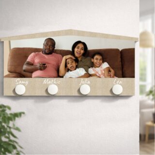 L&rsquo;Atelier BABY&rsquo;SPHERE - Portemanteau famille avec photo – modèle maison Baby’Sphère