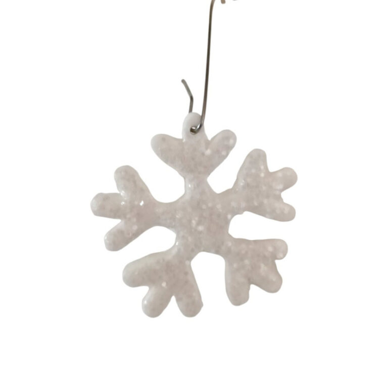 L’Atelier de Patricia - Décoration de Noël argile autodurcirante – Blanc paillettes
