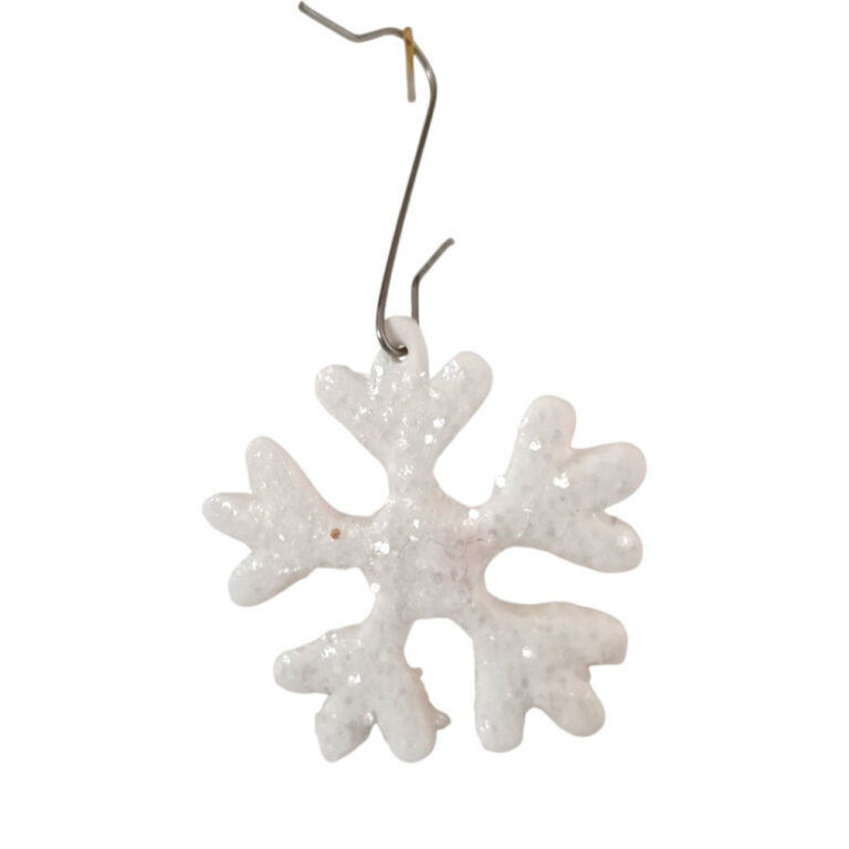 L’Atelier de Patricia - Décoration de Noël argile autodurcirante – Blanc paillettes