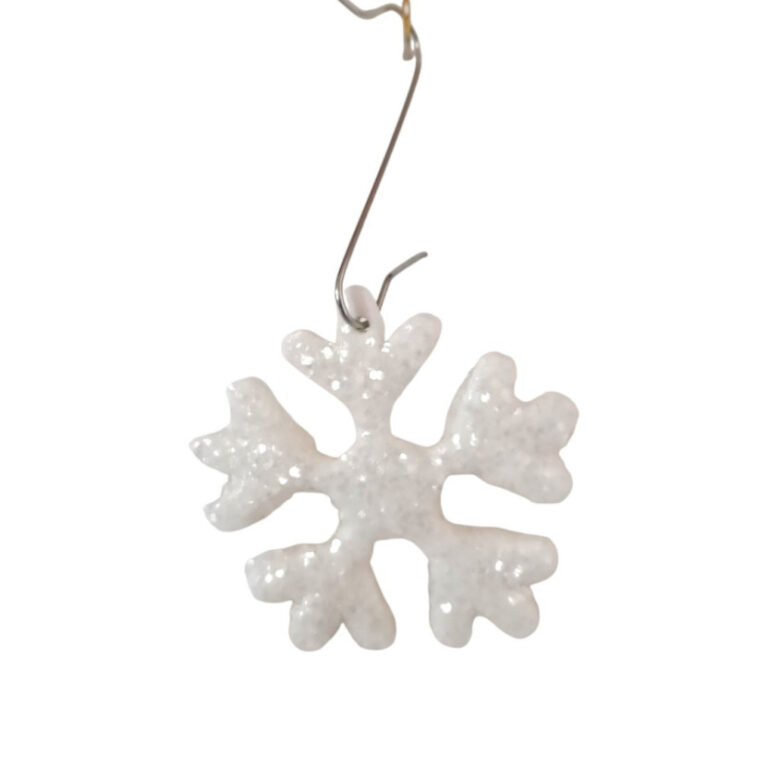 L’Atelier de Patricia - Décoration de Noël argile autodurcirante – Blanc paillettes