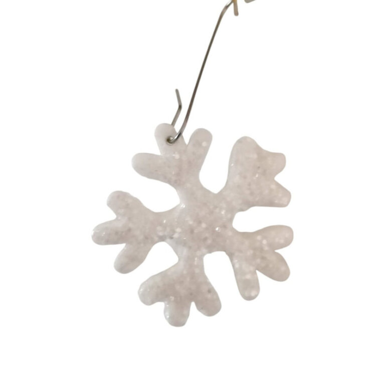 L’Atelier de Patricia - Décoration de Noël argile autodurcirante – Blanc paillettes