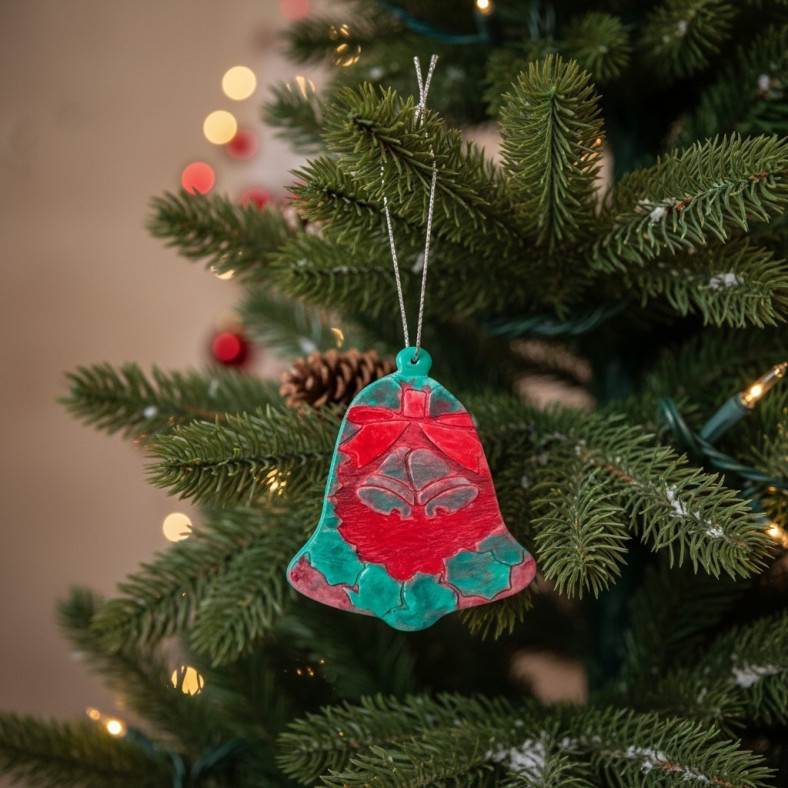 decoration de noel argile L’Atelier de Patricia - Décoration de Noël argile – Vert et rouge