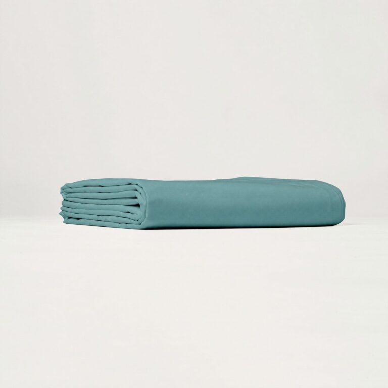 Dejorine - Drap housse en Percale de coton - Emeraude – 200x200cm / Bonnet 40cm