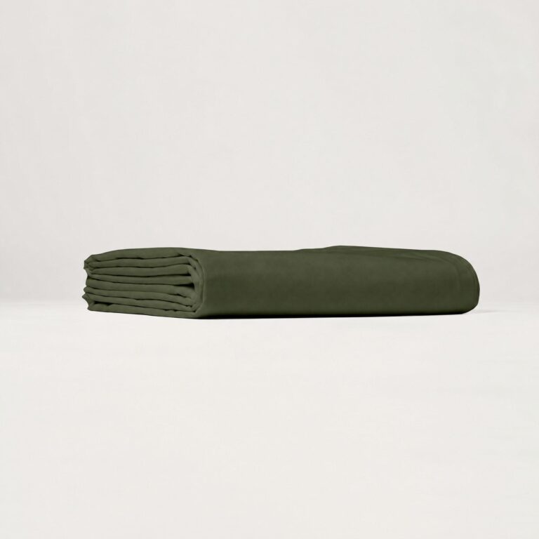dejorine packshot drap housse percale vert sapin Dejorine - Drap housse en Percale de coton - Vert sapin – 200x200cm / Bonnet 40cm