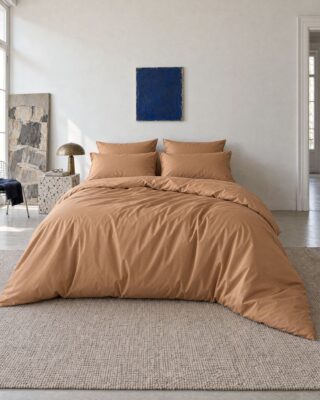 DEJORINE - Parure de lit en Percale de coton – Marron