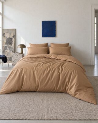 Parure de lit en Percale de coton – Marron par la marque DEJORINE DEJORINE - Parure de lit en Percale de coton – Marron