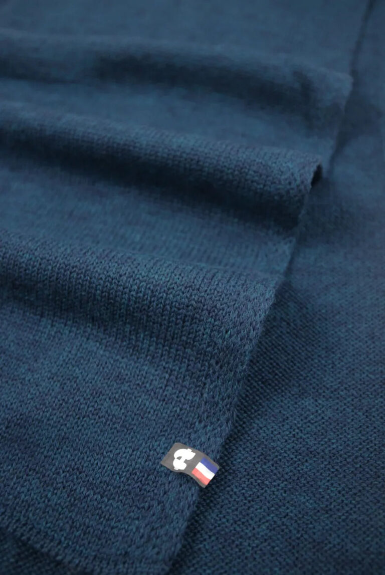 PALÂBA - Ensemble pure laine mérinos homme : écharpe et gants – Bleu Paon Verdon