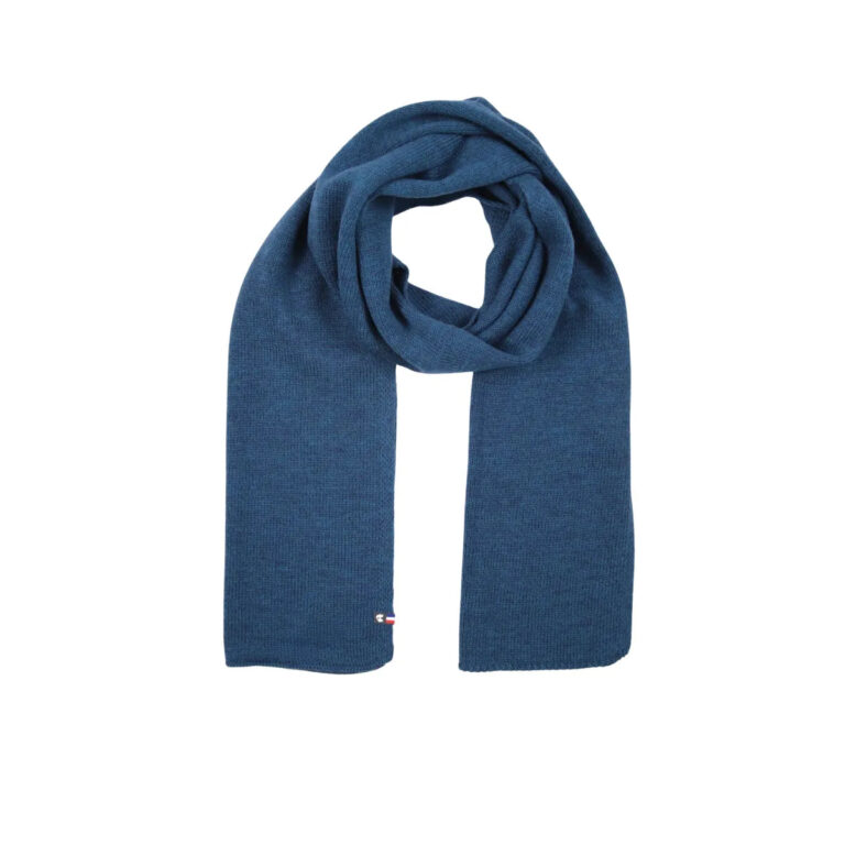 PALÂBA - Ensemble pure laine mérinos homme : écharpe et gants – Bleu Paon Verdon