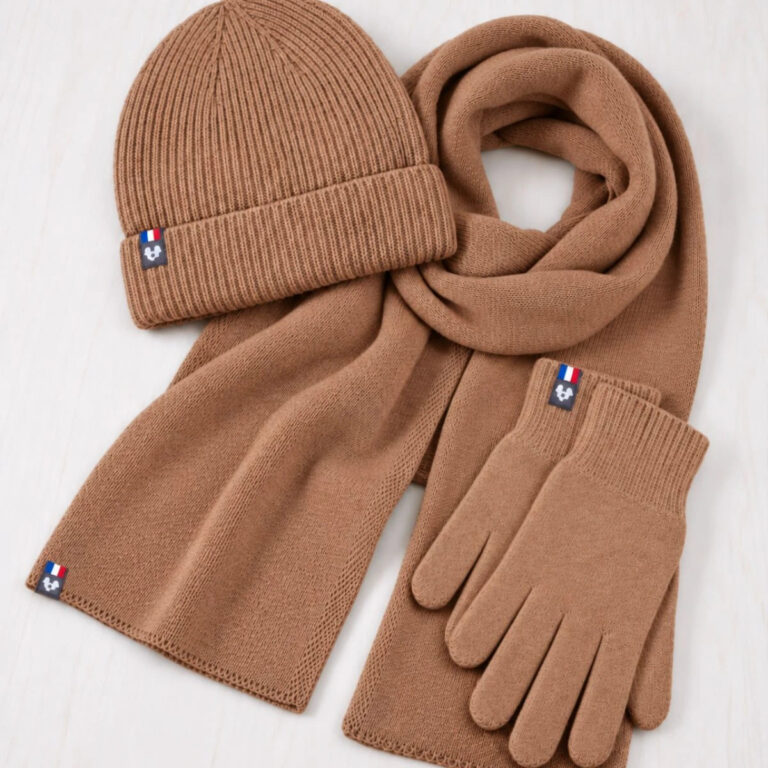 écharpe et gants – Camel Aubrac