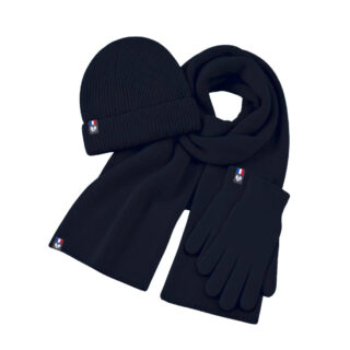 Ensemble pure laine mérinos homme : bonnet, écharpe et gants – Marine Léman par la marque PALÂBA PALÂBA - Ensemble pure laine mérinos homme : bonnet, écharpe et gants – Marine Léman