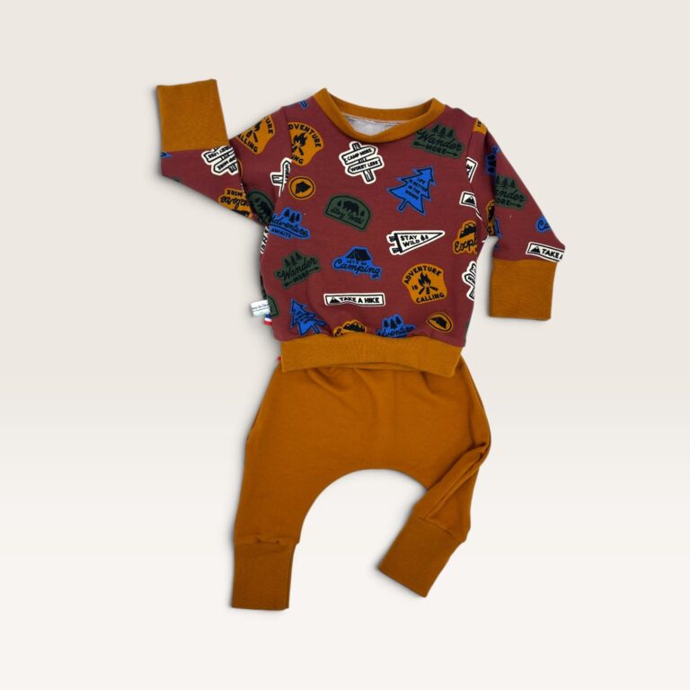 les Mômes des Dômes - Sarouel évolutif Caramel – 2 - 5 ans / Sarouel + bonnet