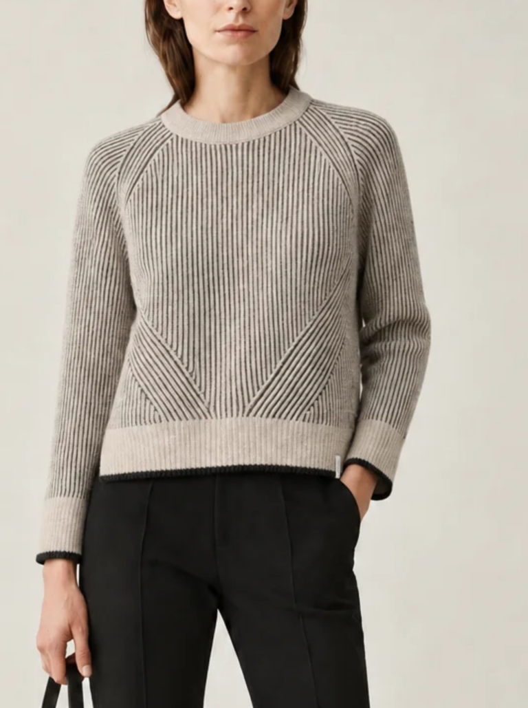 PIPOLAKI - Pull Ubac - Femme – Noir/Beige / L
