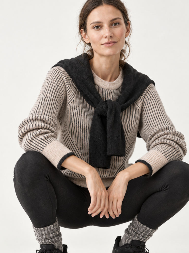 fichesproduit 48 PIPOLAKI - Pull Ubac - Femme – Noir/Beige / L