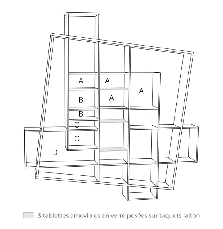 Drugeot.com - Bibliothèque FRISCO – teinte-noyer-finition