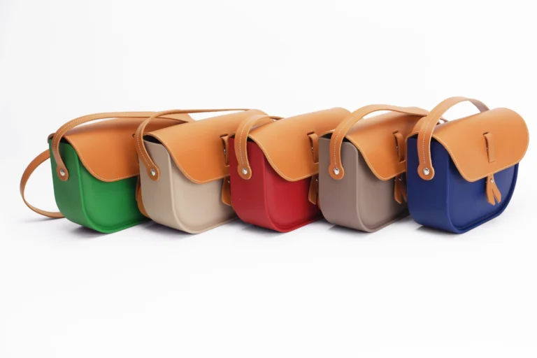 Monébari - Sac à bandoulière - en gomme et cuir - orange