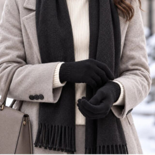Gants laine Femme – Noir Val D’Isère par la marque PALÂBA PALÂBA - Gants laine Femme – Noir Val D’Isère
