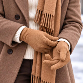 Gants laine mérinos homme – Camel Aubrac par la marque PALÂBA PALÂBA - Gants laine mérinos homme – Camel Aubrac