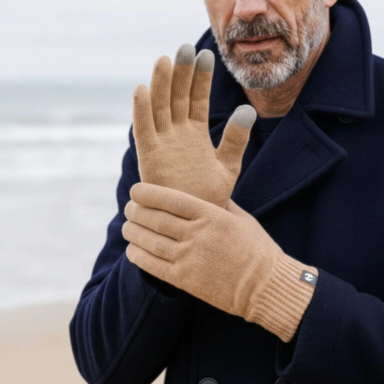 gants tactiles laine merinos homme camel aubrac palaba PALÂBA - Gants laine mérinos homme – Camel Aubrac – S/M