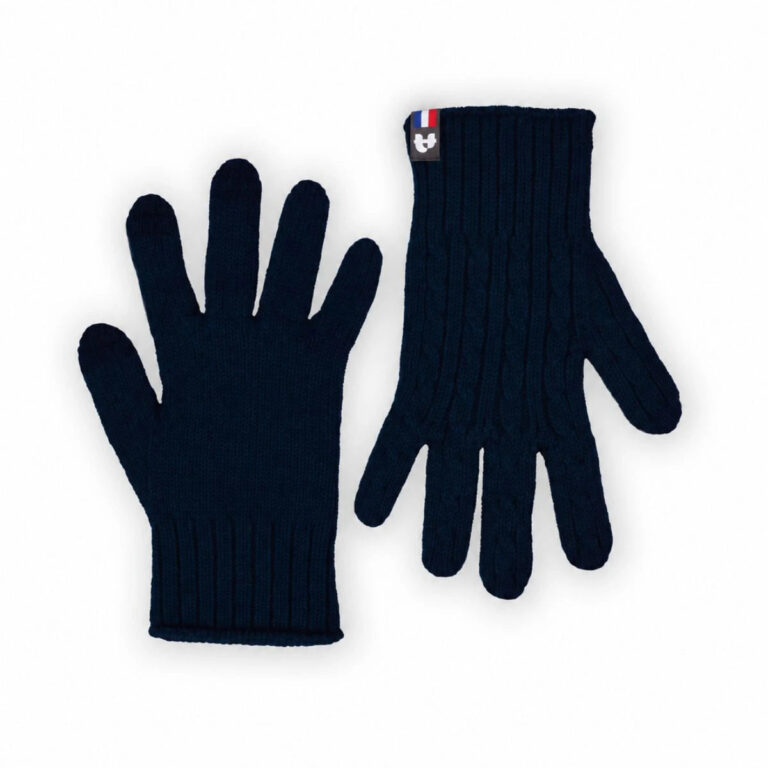 PALÂBA - Gants torsadés laine mérinos femme – Marine Léman – S/M