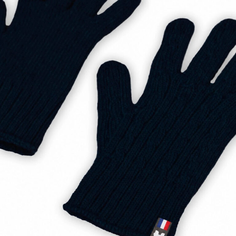 PALÂBA - Gants torsadés laine mérinos femme – Marine Léman – S/M