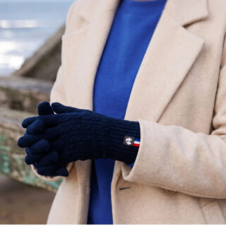 Gants torsadés laine mérinos femme – Marine Léman par la marque PALÂBA PALÂBA - Gants torsadés laine mérinos femme – Marine Léman