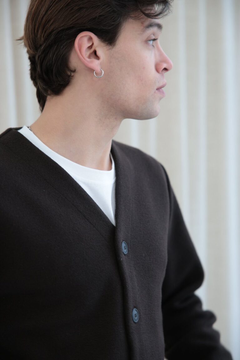 70% Laine Mérinos extrafine 30% Coton Biologique - Cardigan COPA Brown – XL