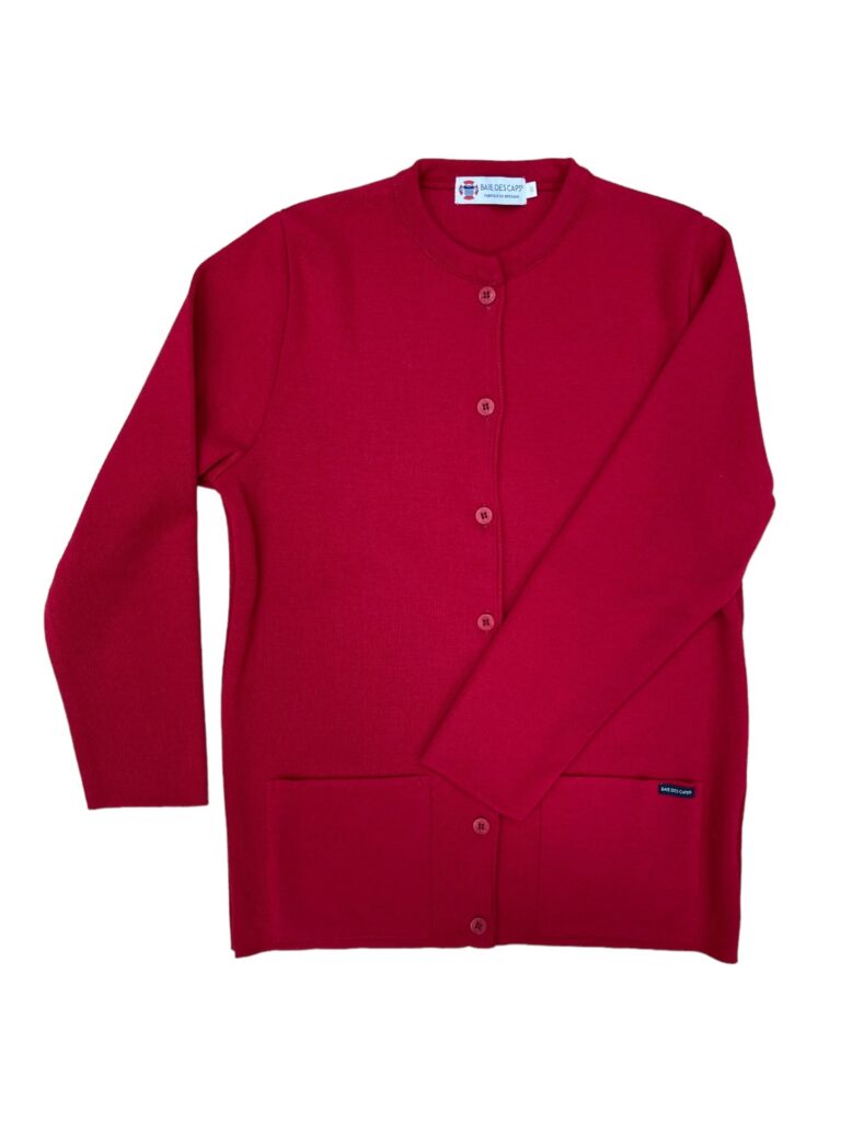 Baie des Caps - Gilet col rond "Bernic" 50% laine – Rouge / XS