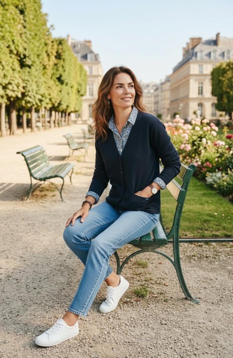 Baie des Caps - Gilet col V "Bernic" 50% laine – Marine / XL