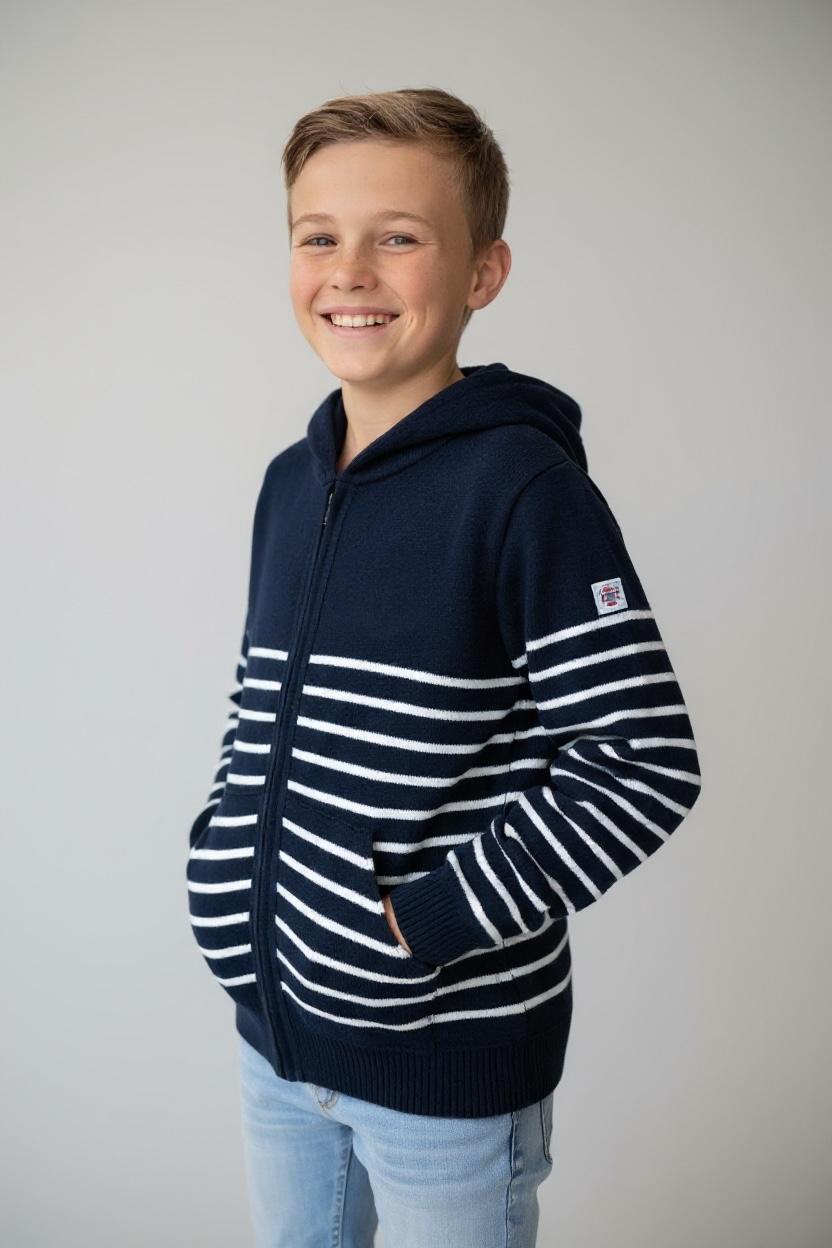 gilet marin gwenn marine ecru 2574259 Baie des Caps - Gilet Marin "Gwenn" – Bleu Marine / 4A