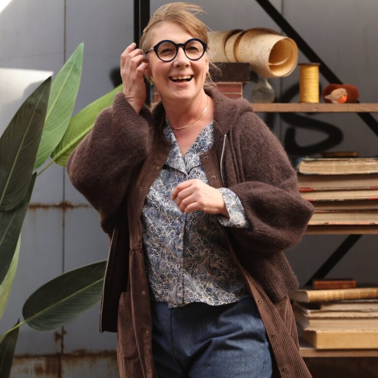 Quintessence - Gilet zippé à capuche Tulia — mohair chocolat – Taille unique